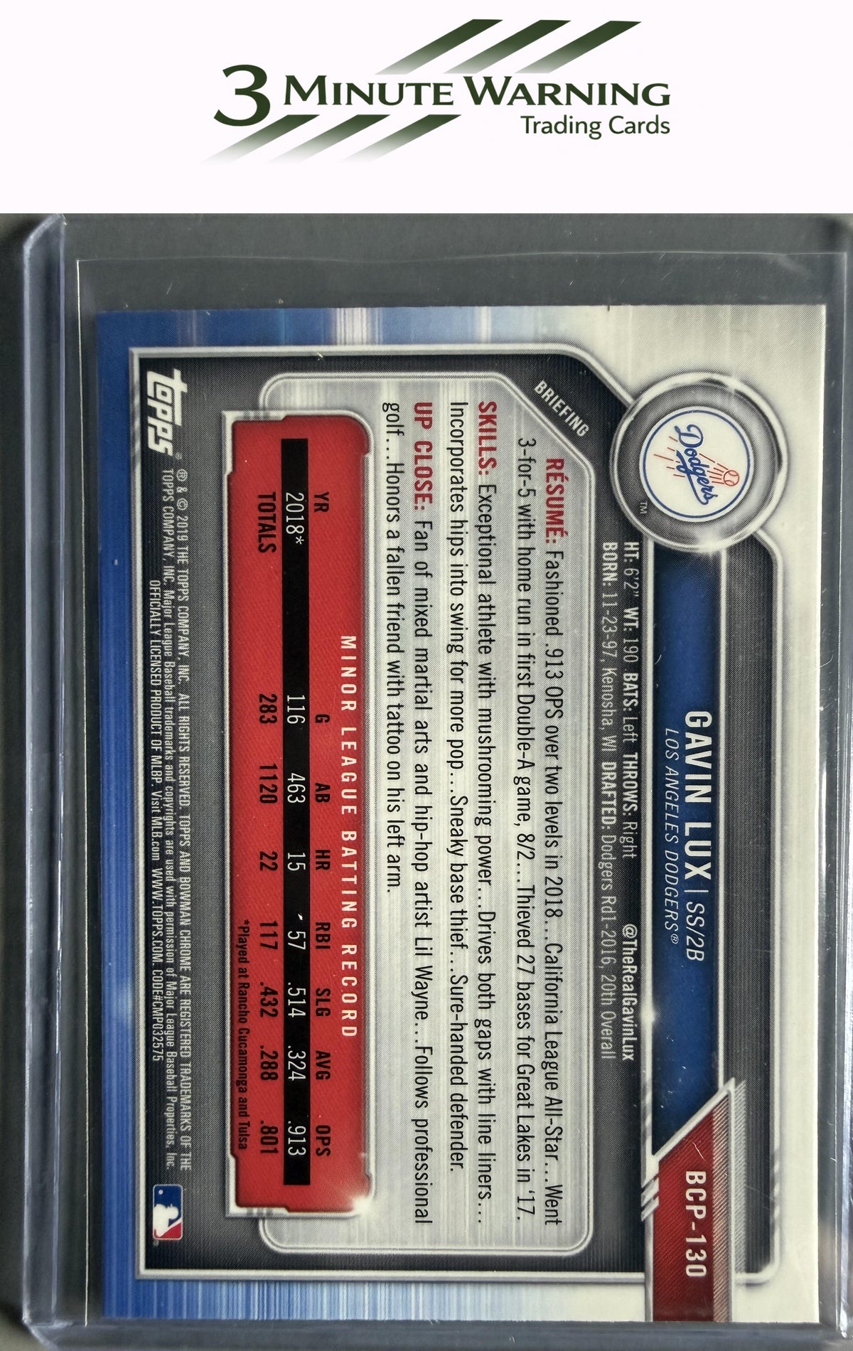 2019 Bowman #BCP-130 Gavin Lux Chrome Prospects