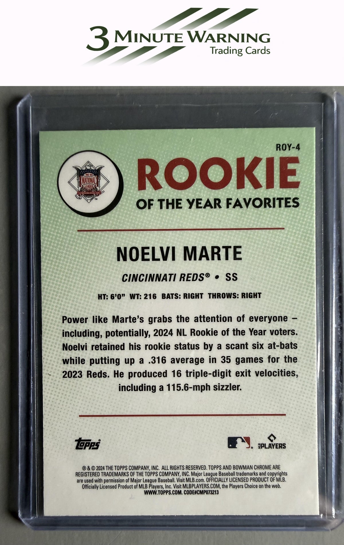 2024 Bowman #ROY-4 Noelvi Marte Rookie of the Year Favorites