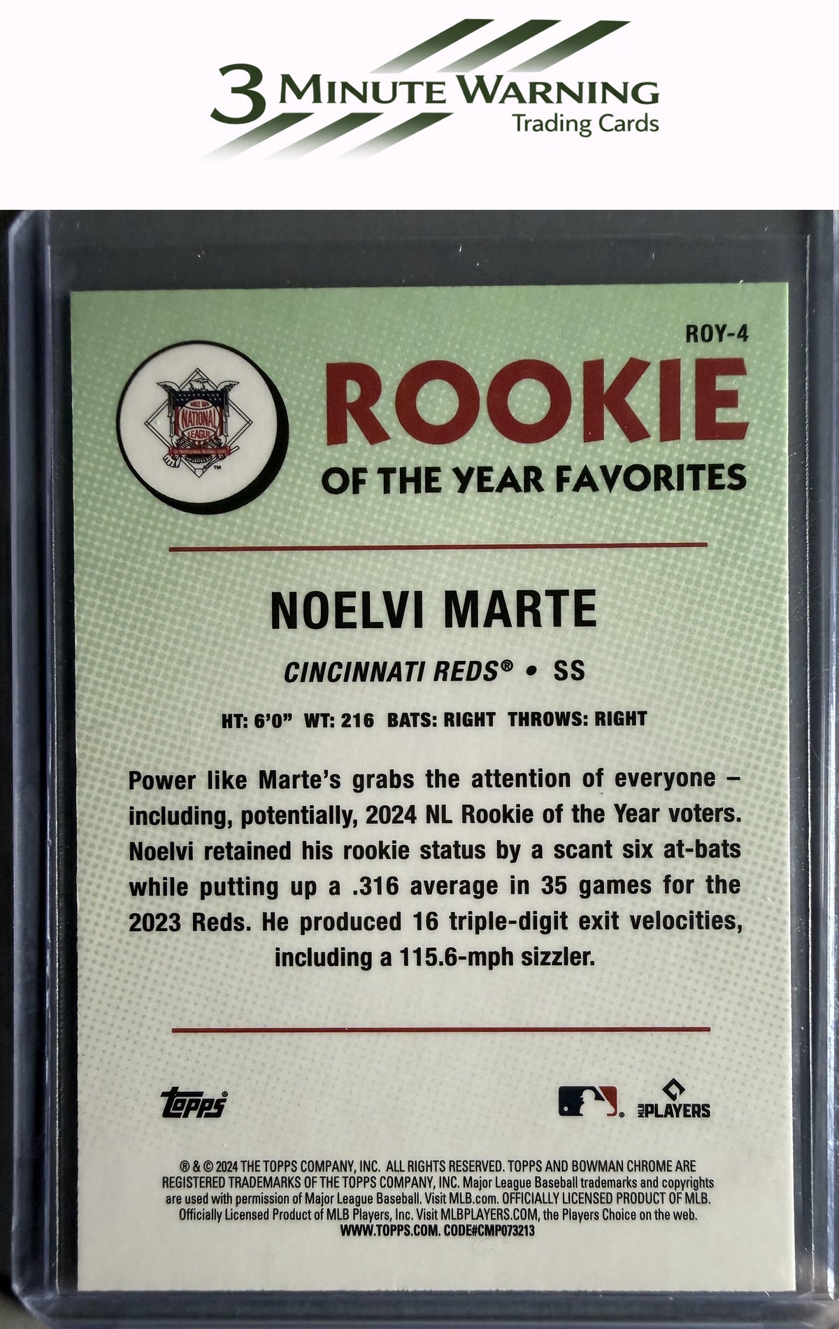2024 Bowman #ROY-4 Noelvi Marte Rookie of the Year Favorites