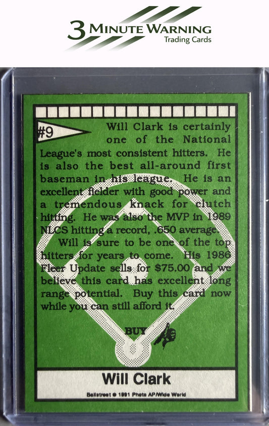 1991 Ballstreet #9 Will Clark