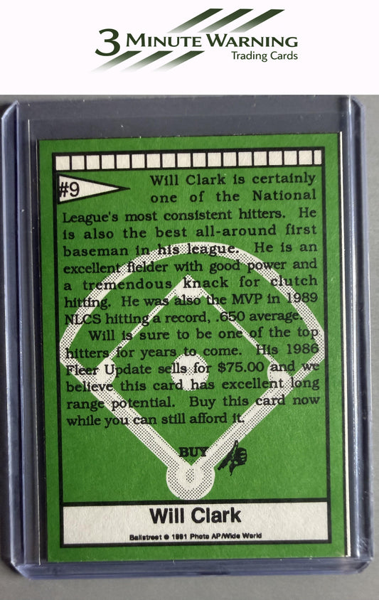 1991 Ballstreet #9 Will Clark