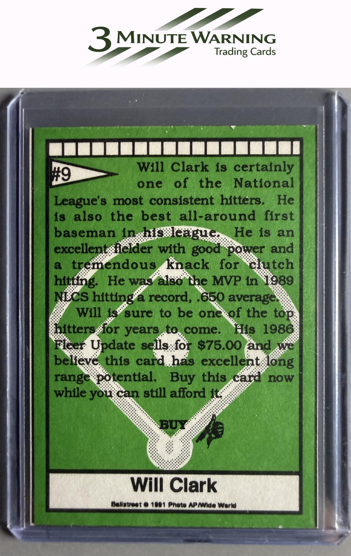 1991 Ballstreet #9 Will Clark