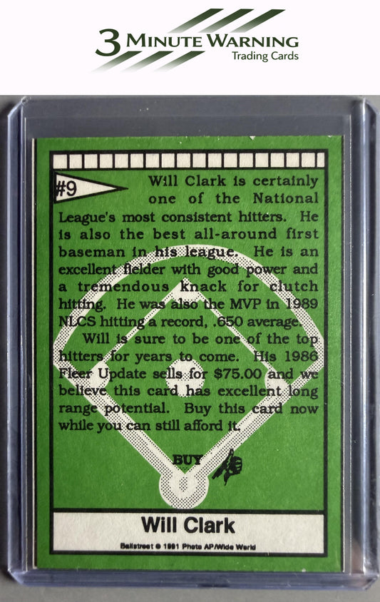 1991 Ballstreet #9 Will Clark