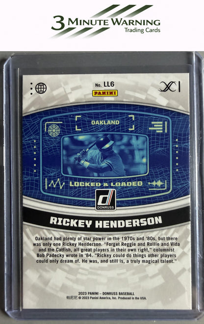 2023 Donruss #LL6 Rickey Henderson Locked & Loaded Pink Fireworks