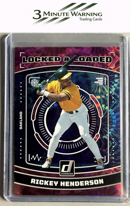2023 Donruss #LL6 Rickey Henderson Locked & Loaded Pink Fireworks
