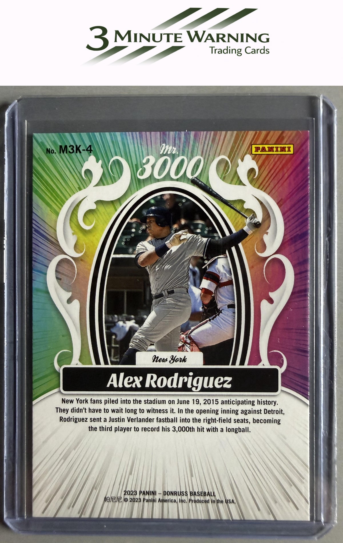 2023 Donruss #M3K-4 Alex Rodriguez Mr. 3000 Pink Fireworks