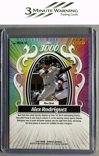 2023 Donruss #M3K-4 Alex Rodriguez Mr. 3000 Pink Fireworks