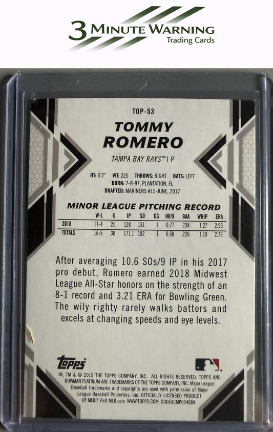 2019 Bowman Platinum #TOP-53 Tommy Romero Top Prospects