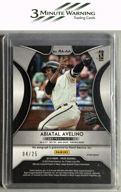 2019 Panini Prizm #RA-AA Abiatal Avelino Rookie Autographs Burgandy Prizm #/25