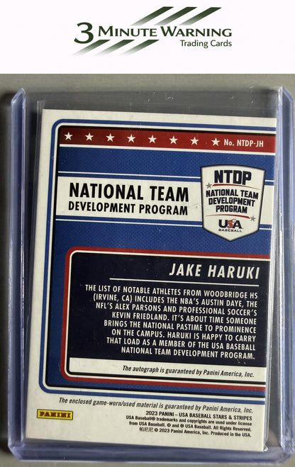 2023 Panini Stars & Stripes USA Baseball #NTDP-JH Jake Haruki Signatures