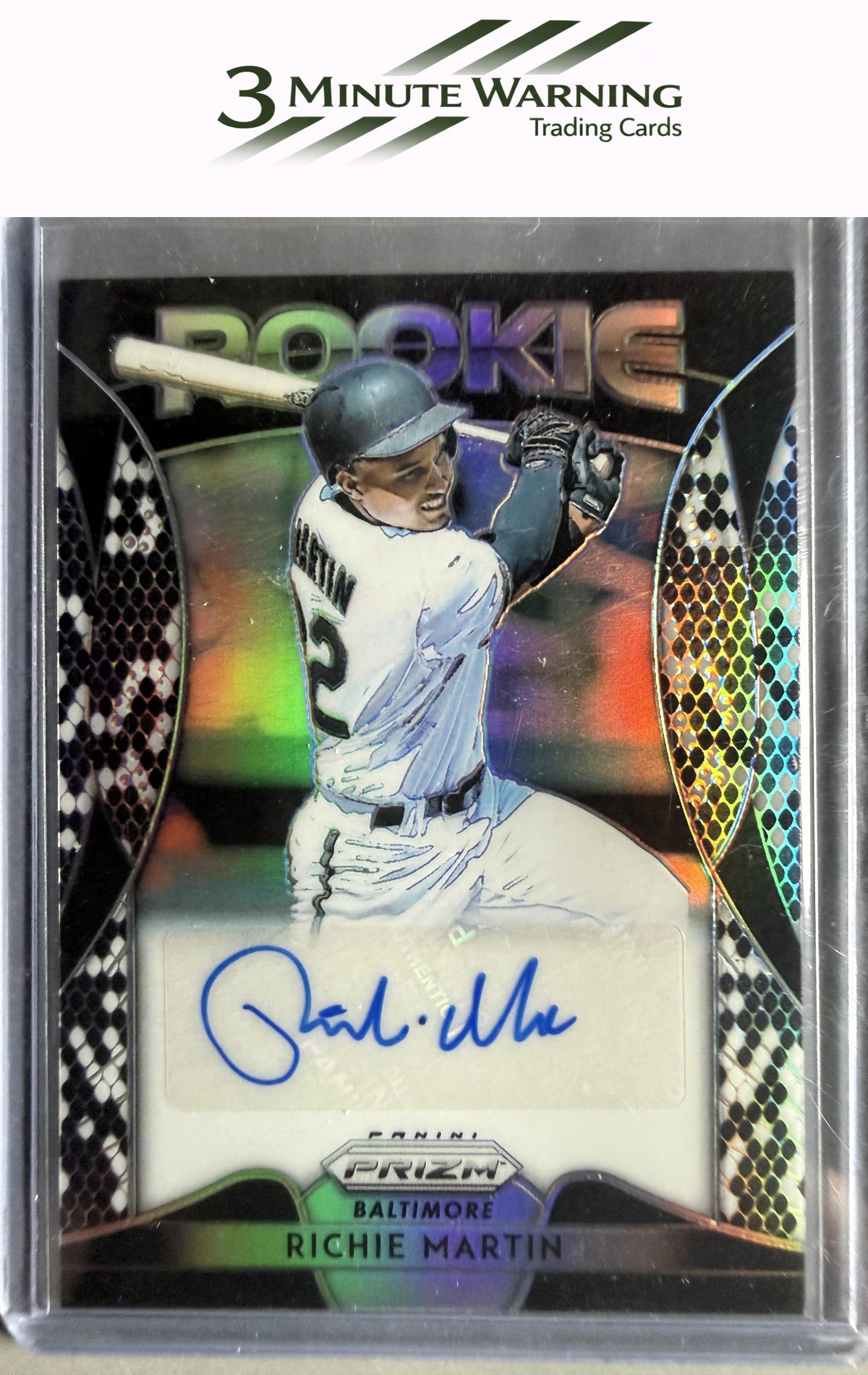 2019 Panini Prizm #RA-RM Richie Martin Rookie Autographs Snake Skin Prizm #/50