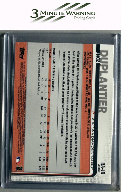 2019 Topps Chrome #RA-JD Jon Duplantier Rookie Autographs