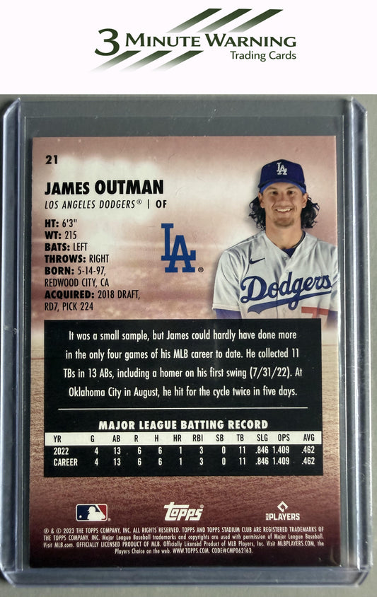 2023 Stadium Club #21 James Outman Red Foil