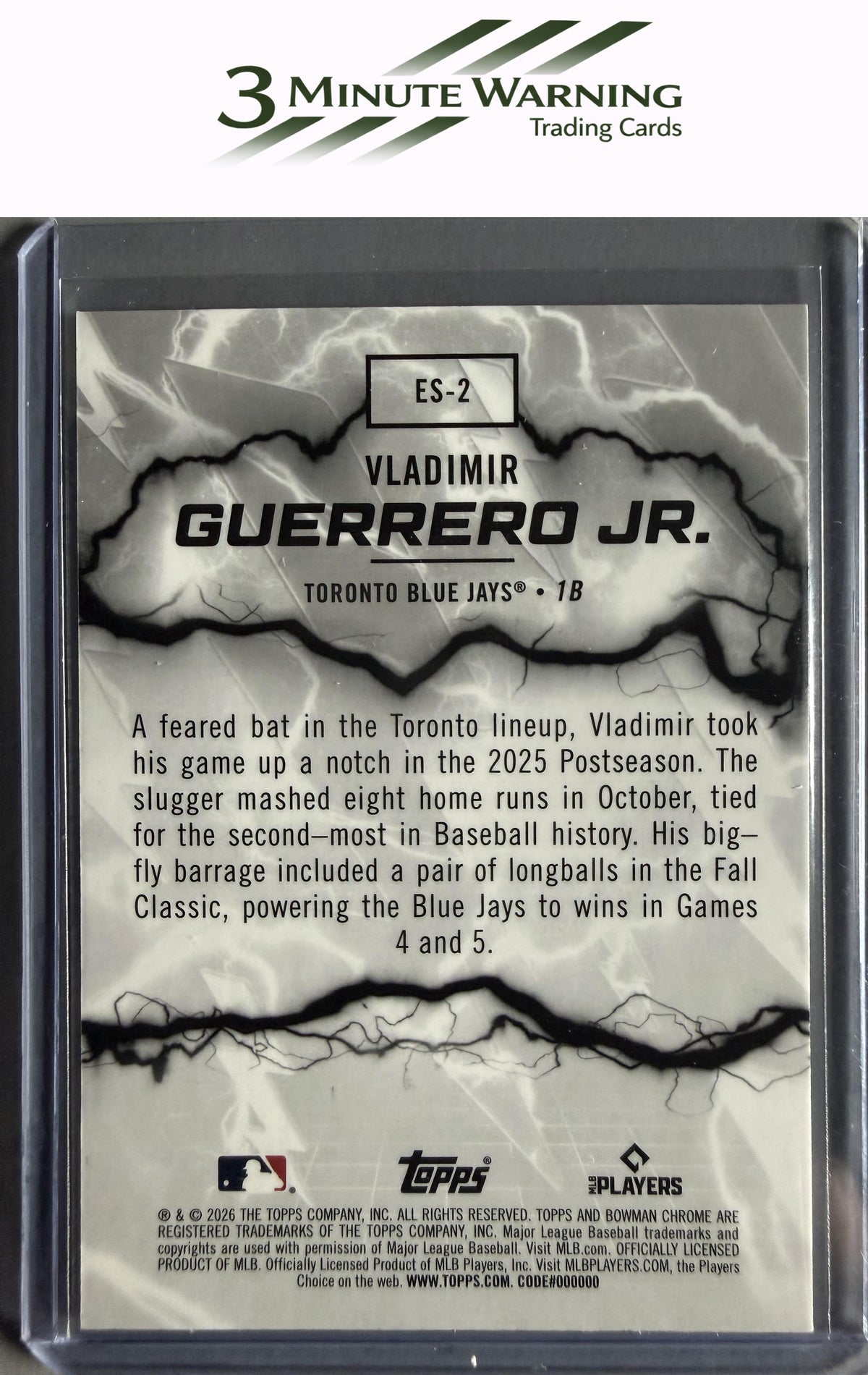 2026 Bowman #ES-2 Vladimir Guerrero Jr. Electric Sluggers
