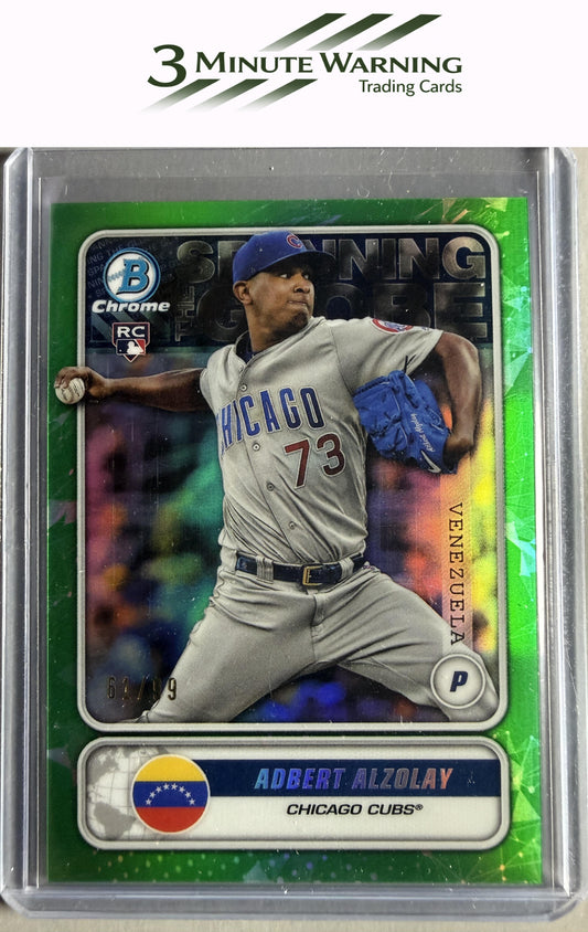 2020 Bowman #STG-AA Adbert Alzolay Spanning the Globe Green Refractor #/99