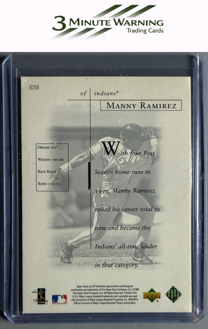 1998 SP Authentic #SD18 Manny Ramirez Sheer Dominance Silver