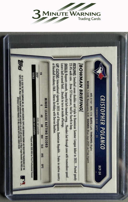 2026 Bowman #BCP-34 Cristopher Polanco Chrome Prospects