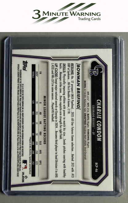 2026 Bowman #BCP-46 Charlie Condon Chrome Prospects