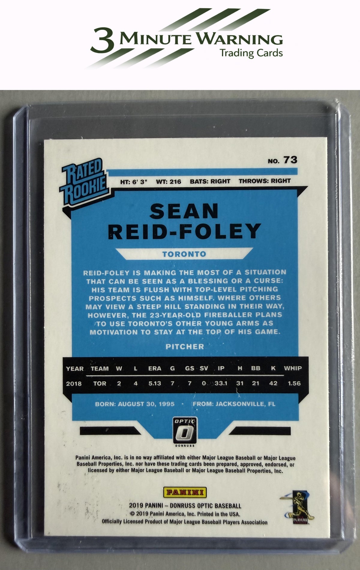 2019 Donruss Optic #73 Sean Reid-Foley