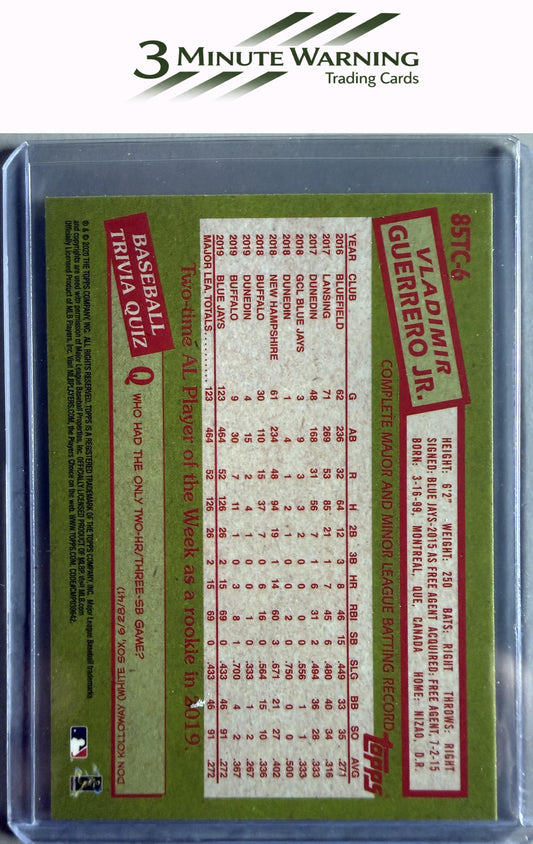 2020 Topps Chrome #85TC-6 Vladimir Guerrero Jr. 1985 Topps Baseball