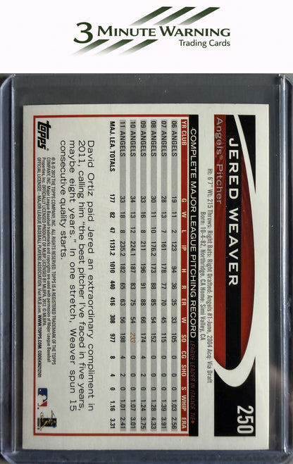 2012 Topps #250 Jered Weaver Gold Sparkle