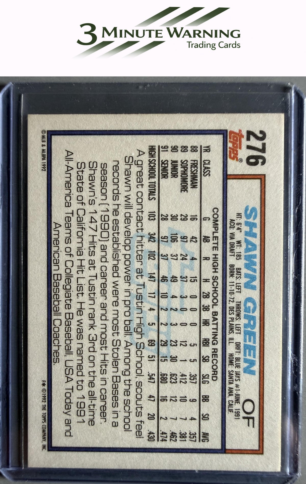 1992 Topps #276 Shawn Green