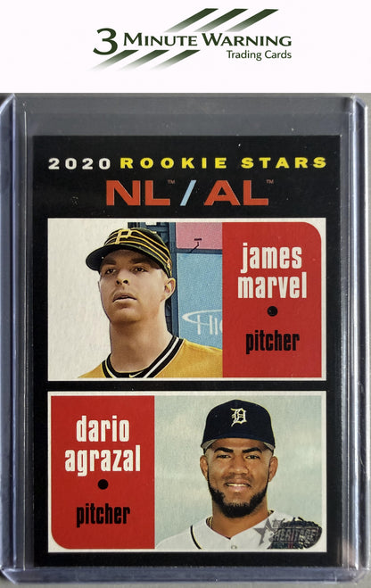 2020 Topps Heritage #27 NL/AL 2020 Rookie Stars (James Marvel / Dario Agrazal)