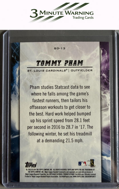 2018 Topps Fire #SD-13 Tommy Pham Speed Demons Gold Minted