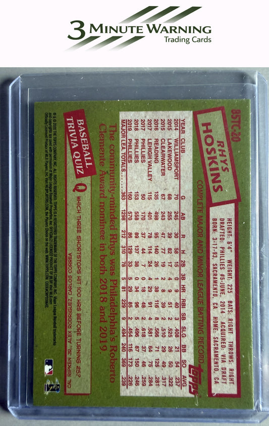 2020 Topps Chrome #85TC-20 Rhys Hoskins 1985 Topps Baseball