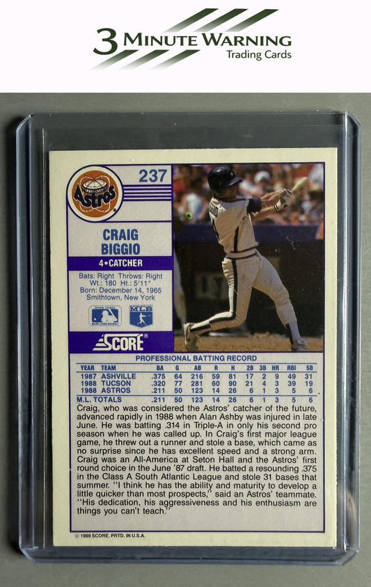 1989 Score #237 Craig Biggio