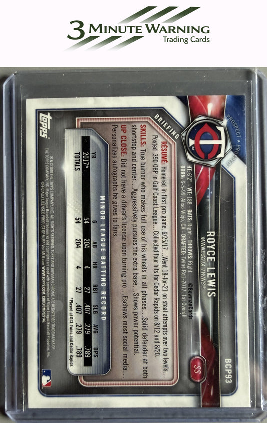 2018 Bowman #BCP93 Royce Lewis Chrome Prospects