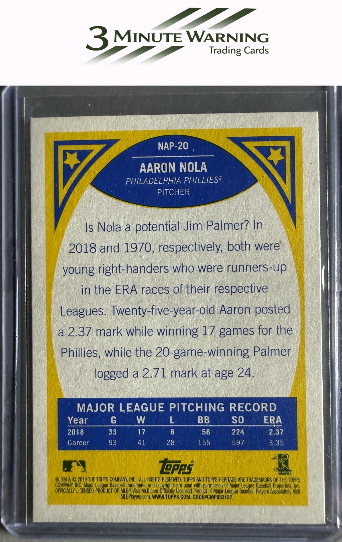 2019 Topps Heritage #NAP-20 Aaron Nola New Age Performers