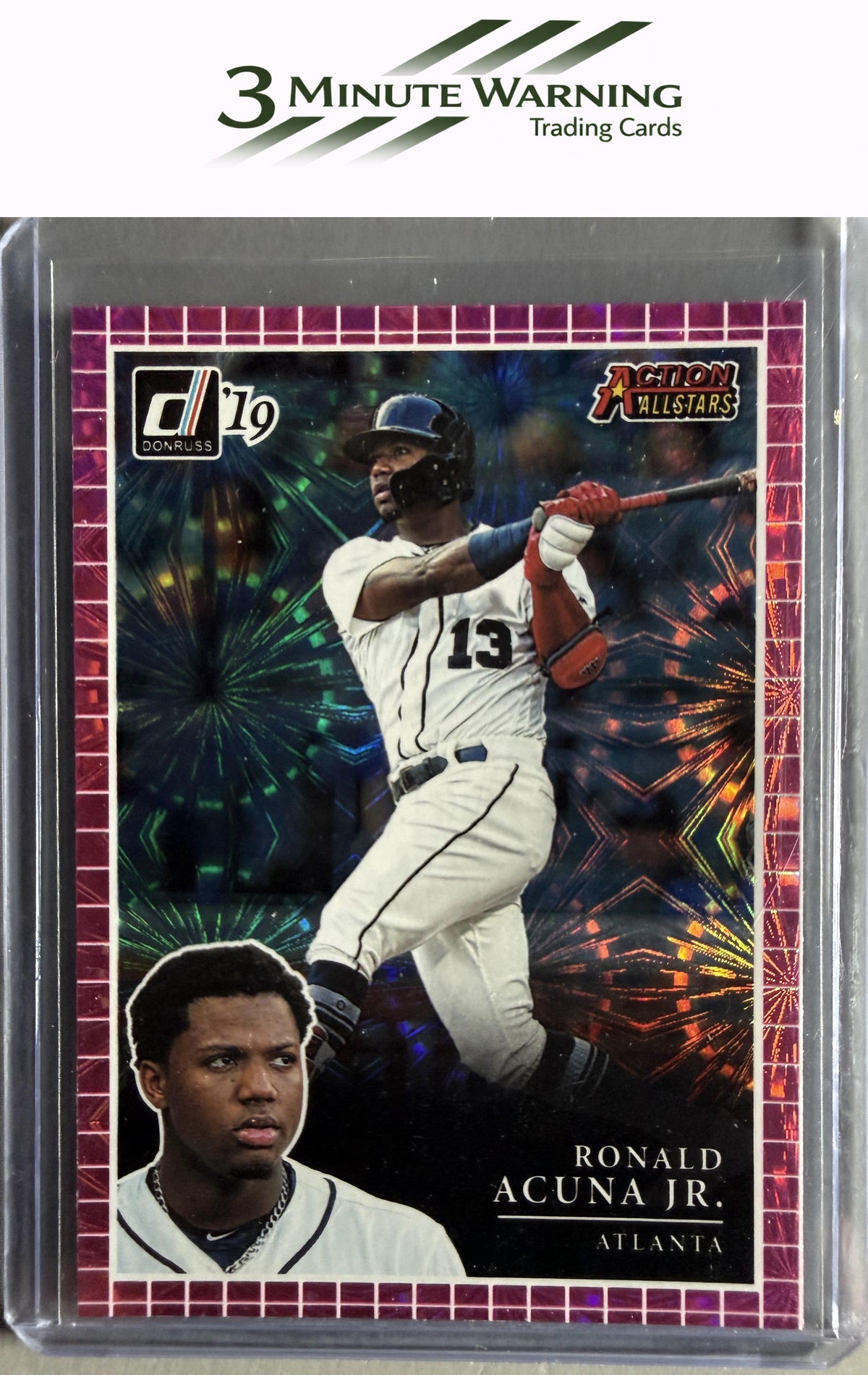 2019 Donruss #AA12 Ronald Acuna Jr. Action All-Stars Pink Fireworks