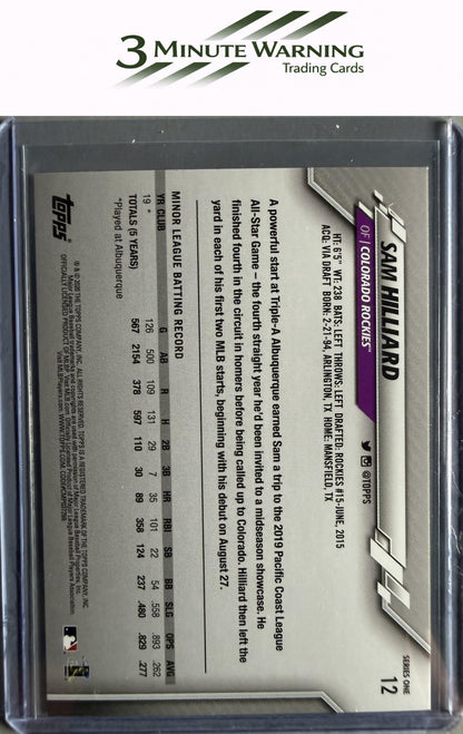2020 Topps #12 Sam Hilliard