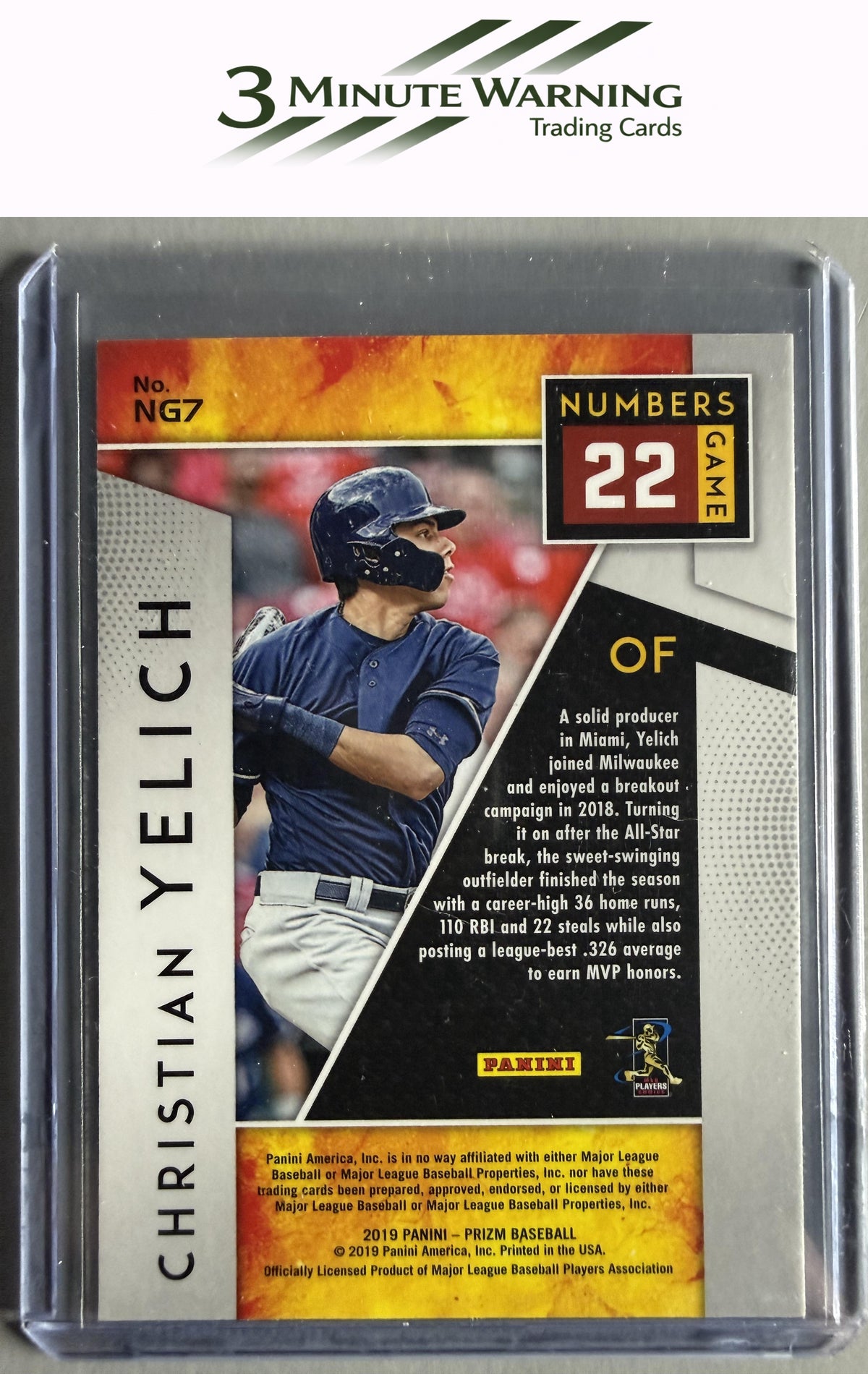2019 Panini Prizm #NG7 Christian Yelich Numbers Game