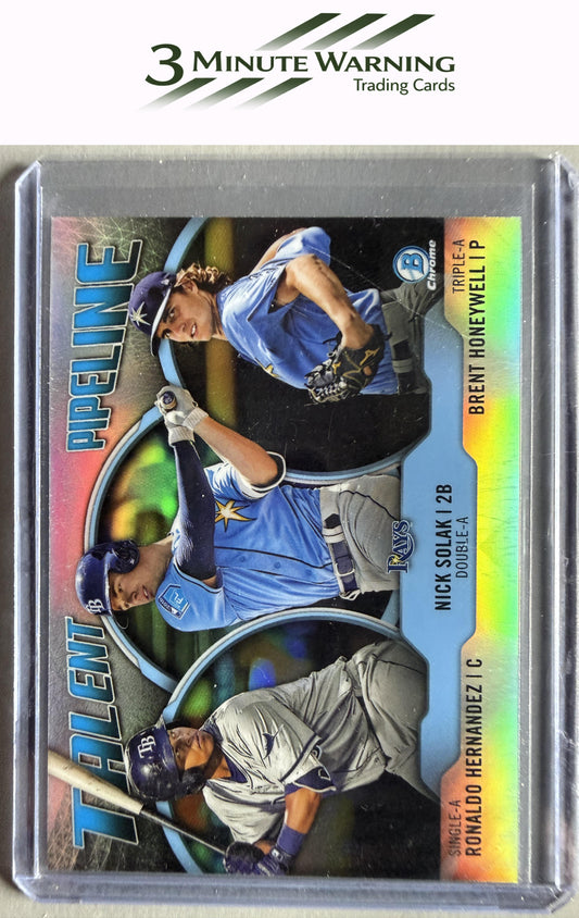 2019 Bowman #TP-TBR Ronaldo Hernandez / Nick Solak / Brent Honeywell Talent Pipeline