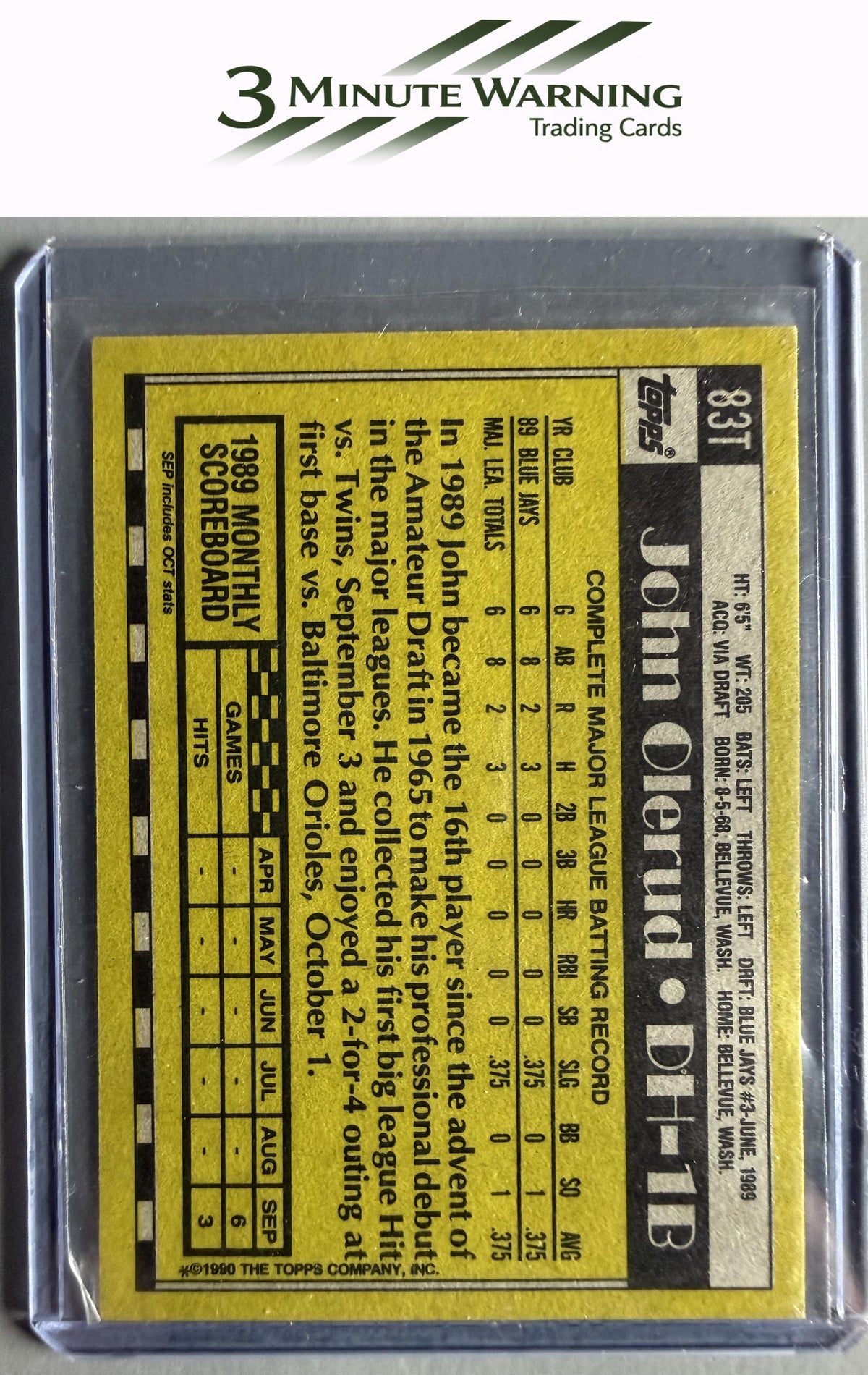 1990 Topps Traded #83T John Olerud