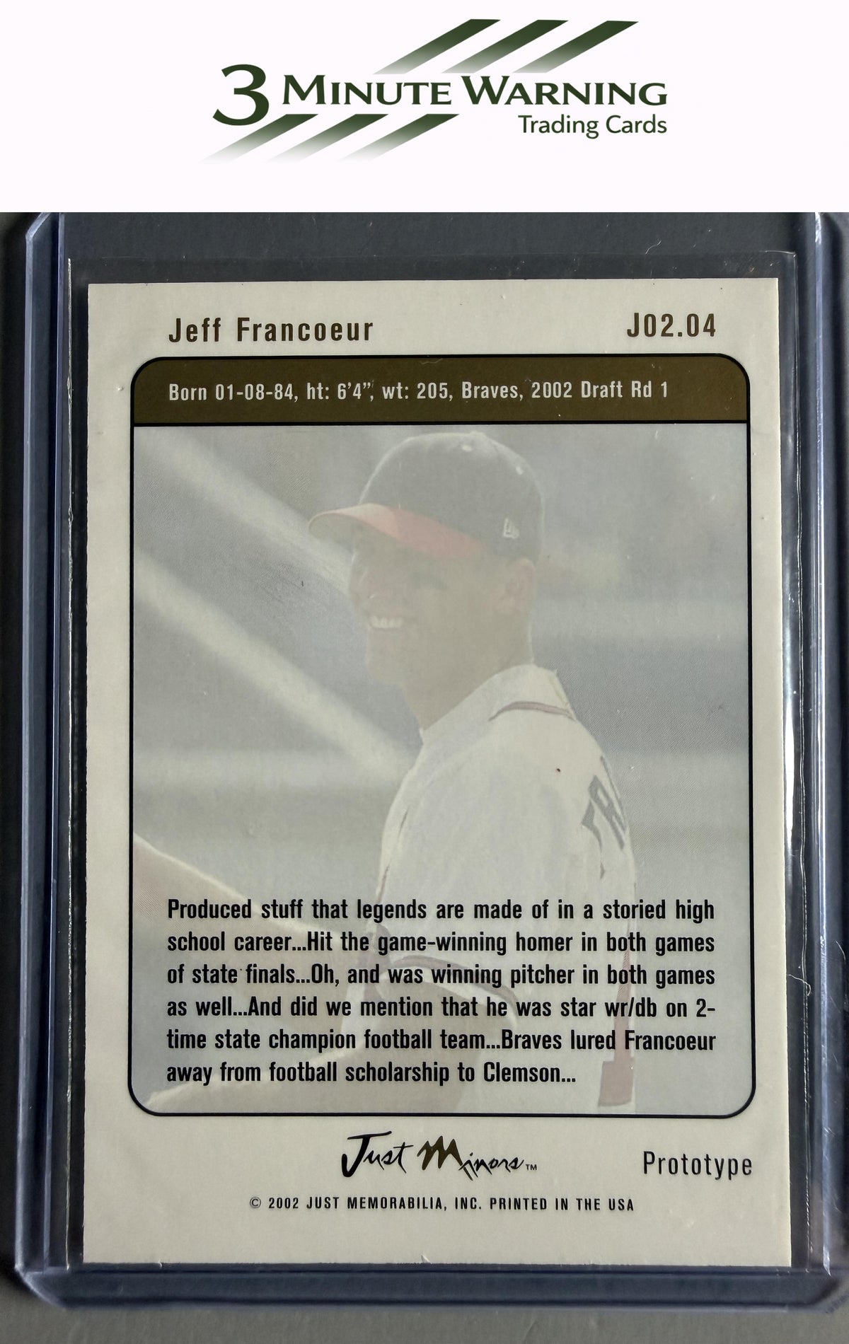 2002 Justifiable Prototypes #JO2. 04 Jeff Francoeur