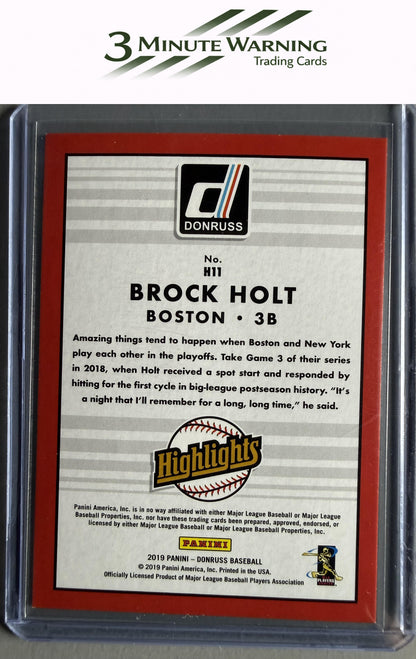 2019 Donruss #H11 Brock Holt Highlights Pink Fireworks