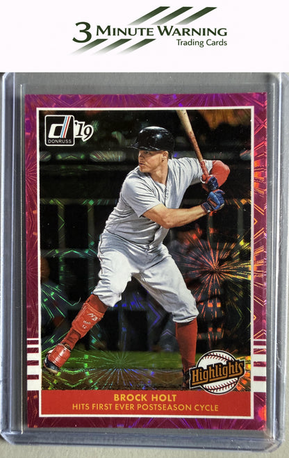 2019 Donruss #H11 Brock Holt Highlights Pink Fireworks