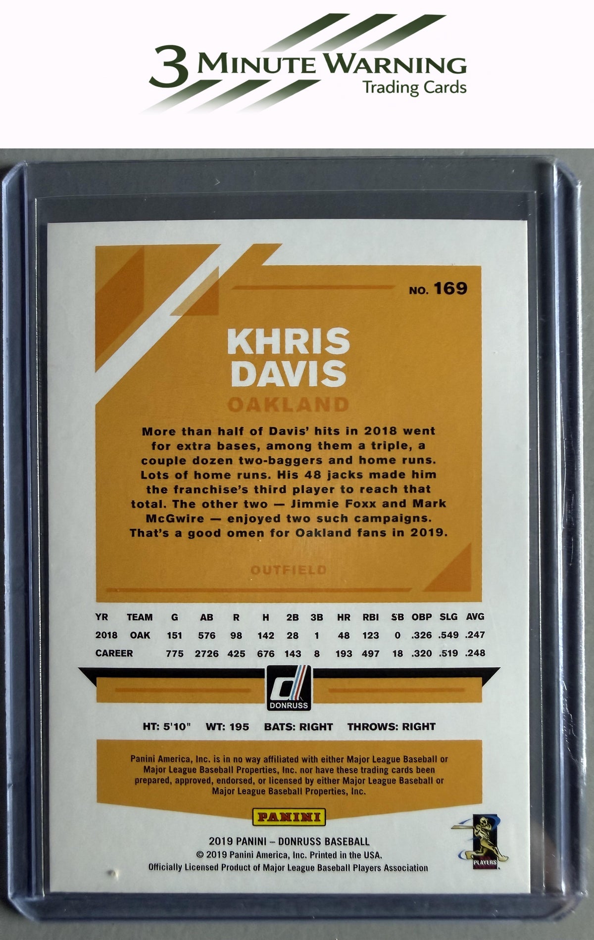 2019 Donruss #169 Khris Davis Holo Pink