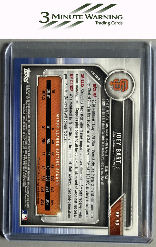 2019 Bowman #BP-50 Joey Bart Prospects