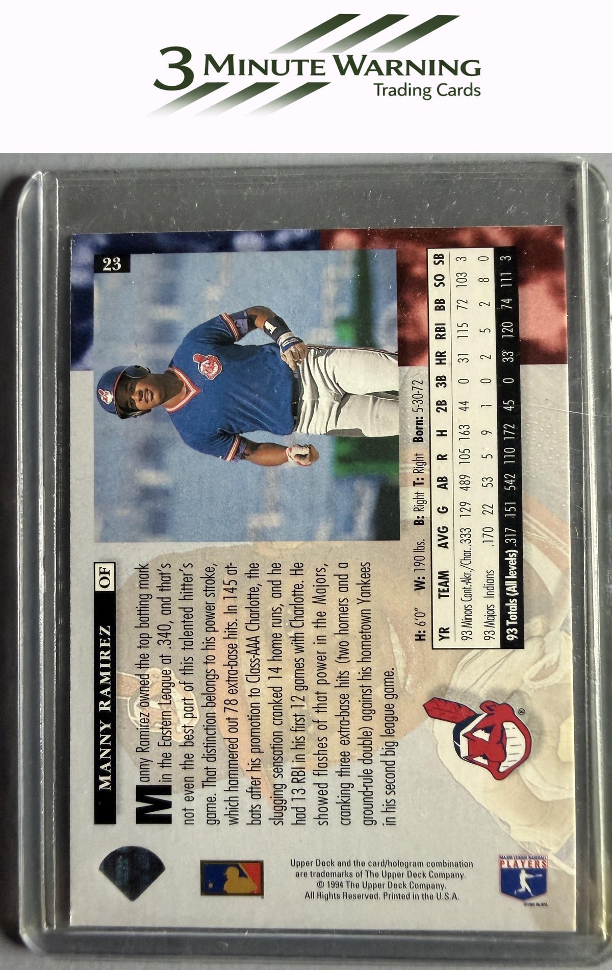 1994 Upper Deck #23 Manny Ramirez
