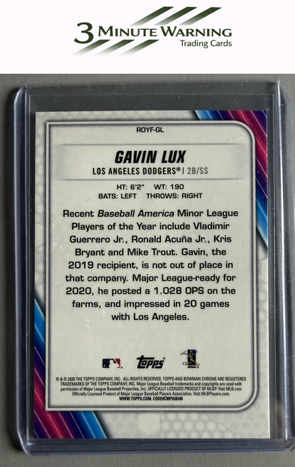 2020 Bowman #ROYF-GL Gavin Lux Chrome Rookie of the Year Favorites