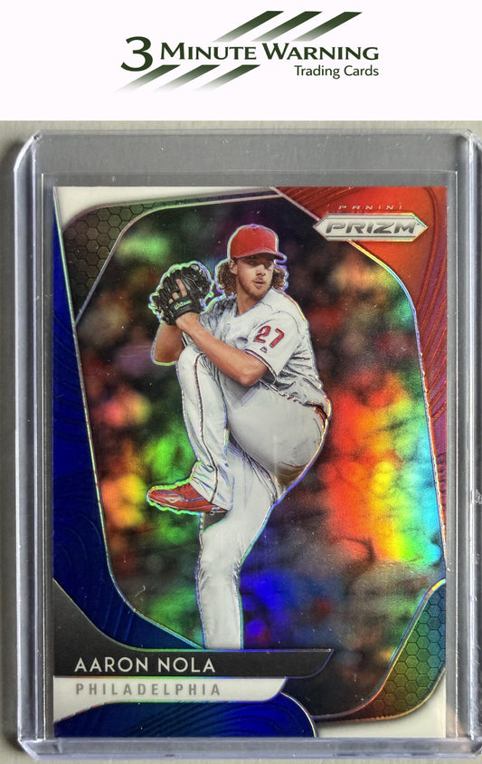 2020 Panini Prizm #55 Aaron Nola Red, White and Blue Prizm