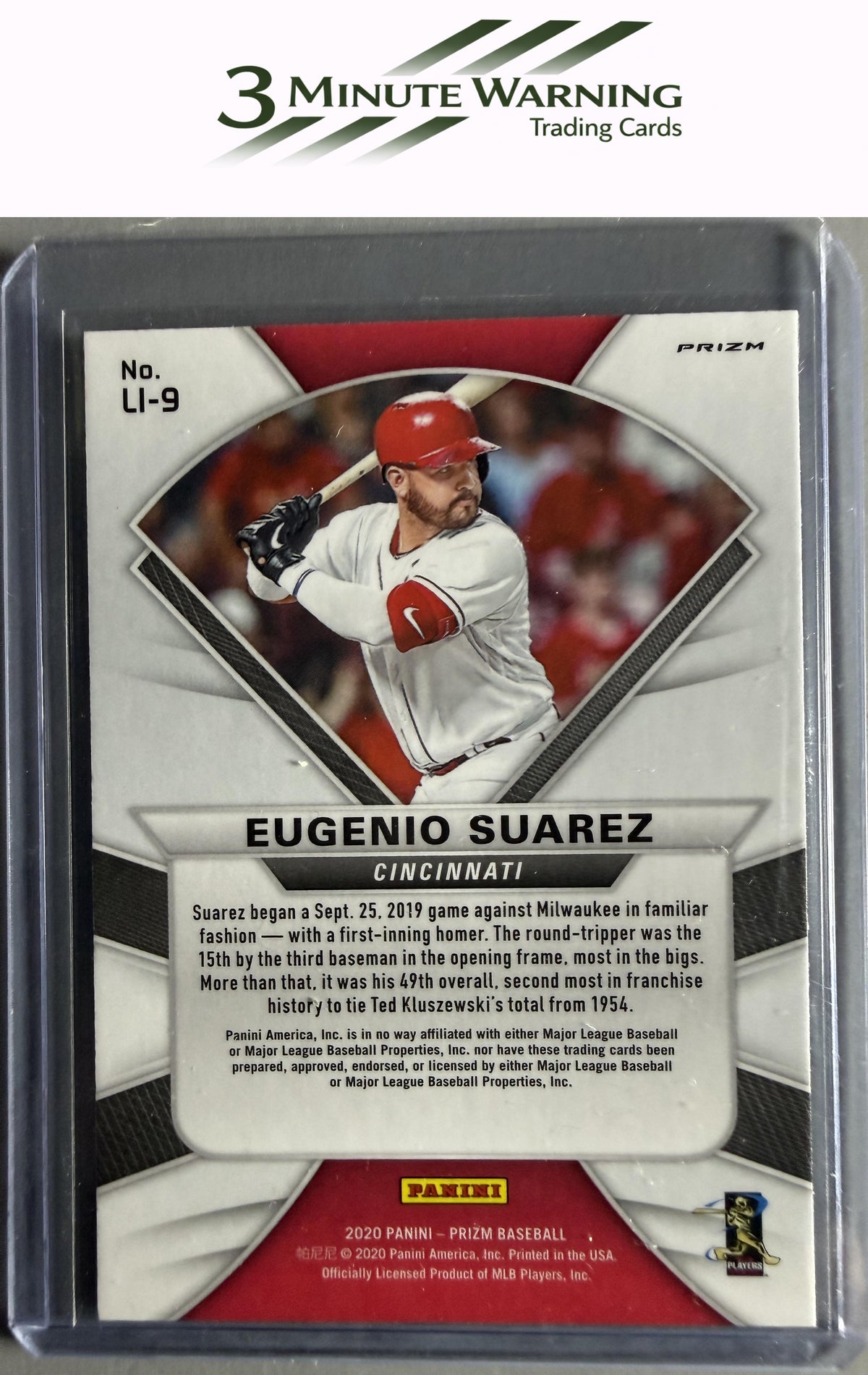 2020 Panini Prizm #LI-9 Eugenio Suarez Lumber Inc. Silver Prizm