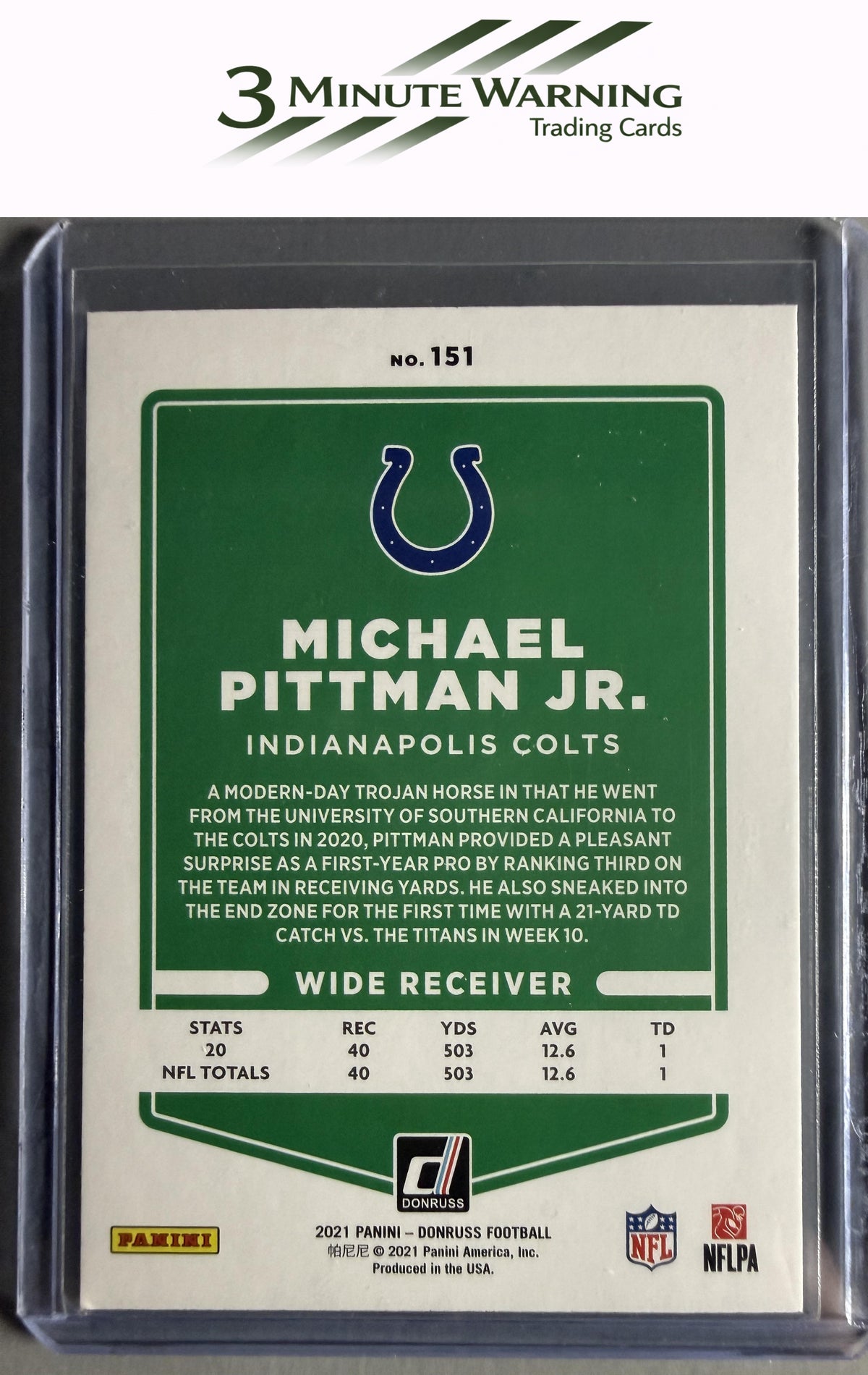 2021 Donruss #151 Michael Pittman Jr.