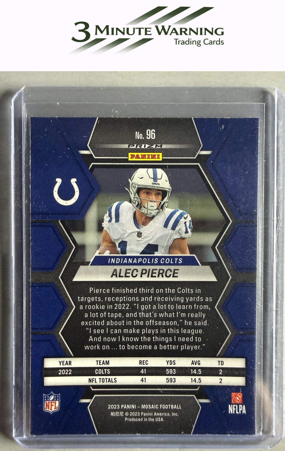 2023 Panini Mosaic #96 Alec Pierce Camo Pink Mosaic