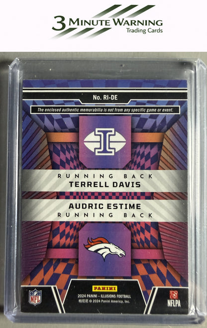 2024 Panini #RI-DE Audric Estime / Terrell Davis Rookie Idols Dual Memorabilia