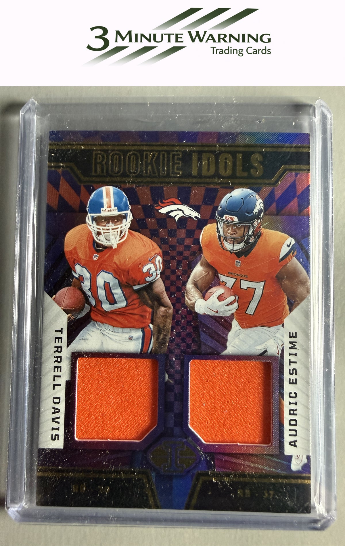 2024 Panini #RI-DE Audric Estime / Terrell Davis Rookie Idols Dual Memorabilia